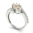 thumbnail image 1 of 1.98ct round cut brown natural morganite 18k white gold Bridal Wedding Engagement Promise Anniversary Ring for Women size 4.5, 1 of 7