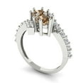 thumbnail image 1 of 1.98ct round cut champagne Zircon 18k white gold Bridal Wedding Engagement Promise Anniversary Ring for Women size 4.5, 1 of 7