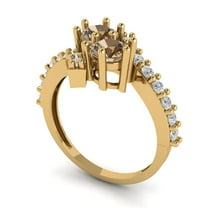 1.98ct round cut champagne Zircon 18k yellow gold Bridal Wedding Engagement Promise Anniversary Ring for Women size 3.75