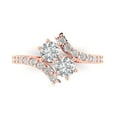 thumbnail image 1 of Clara Pucci 14K Rose Gold Solid Gold Moissanite Solitaire with Accents Anniversary Ring for Women - 1.48 cttw Round Cut, 1 of 8