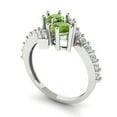 thumbnail image 1 of 1.98ct round cut green natural peridot 18k white gold Bridal Wedding Engagement Promise Anniversary Ring for Women size 9.25, 1 of 7