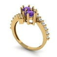 thumbnail image 1 of 1.98ct round cut purple natural amethyst 14k yellow gold Bridal Wedding Engagement Promise Anniversary Ring for Women size 3.75, 1 of 7
