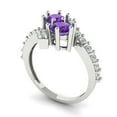 thumbnail image 1 of 1.98ct round cut purple natural amethyst 18k white gold Bridal Wedding Engagement Promise Anniversary Ring for Women size 7.5, 1 of 7