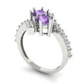 thumbnail image 1 of 1.98ct round cut alexandrite 18k white gold Bridal Wedding Engagement Promise Anniversary Ring for Women size 5.25, 1 of 7