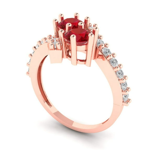 1.98ct round cut tourmaline 18k rose gold Bridal Wedding Engagement Promise Anniversary Ring for Women size 9.25