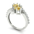 thumbnail image 1 of 1.98ct round cut yellow natural citrine 14k white gold Bridal Wedding Engagement Promise Anniversary Ring for Women size 10.25, 1 of 7