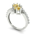 thumbnail image 1 of 1.98ct round cut yellow Zircon 18k white gold Bridal Wedding Engagement Promise Anniversary Ring for Women size 10.75, 1 of 7