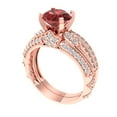 thumbnail image 1 of 1.99 ct Brilliant Round Cut Natural Garnet 14k Rose Gold Solitaire with Accents Engagement Bridal Wedding Ring Band Set size 3.5, 1 of 7