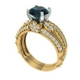 thumbnail image 1 of 1.99 ct Brilliant Round Cut Natural London Blue Topaz 14k Yellow/White Gold Solitaire with Accents Engagement Bridal Wedding Ring Band Set size 10, 1 of 7