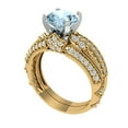 thumbnail image 1 of 1.99 ct Brilliant Round Cut Natural Swiss Blue Topaz 14k Yellow/White Gold Solitaire with Accents Engagement Bridal Wedding Ring Band Set size 9.25, 1 of 7