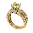 thumbnail image 1 of 1.99 ct Brilliant Round Cut Yellow Zircon 14k Yellow/White Gold Solitaire with Accents Engagement Bridal Wedding Ring Band Set size 3.5, 1 of 7
