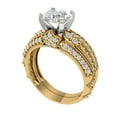 thumbnail image 1 of 1.99 ct Brilliant Round Cut Moissanite 14k Yellow/White Gold Solitaire with Accents Engagement Bridal Wedding Ring Band Set size 8.75, 1 of 7