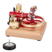 1.9CC Horizontal Single-Cylinder Gasoline Engine Model - 4-Stroke Internal Combustion, Ready-to-Run with Wood Base, Collector's Display Gift