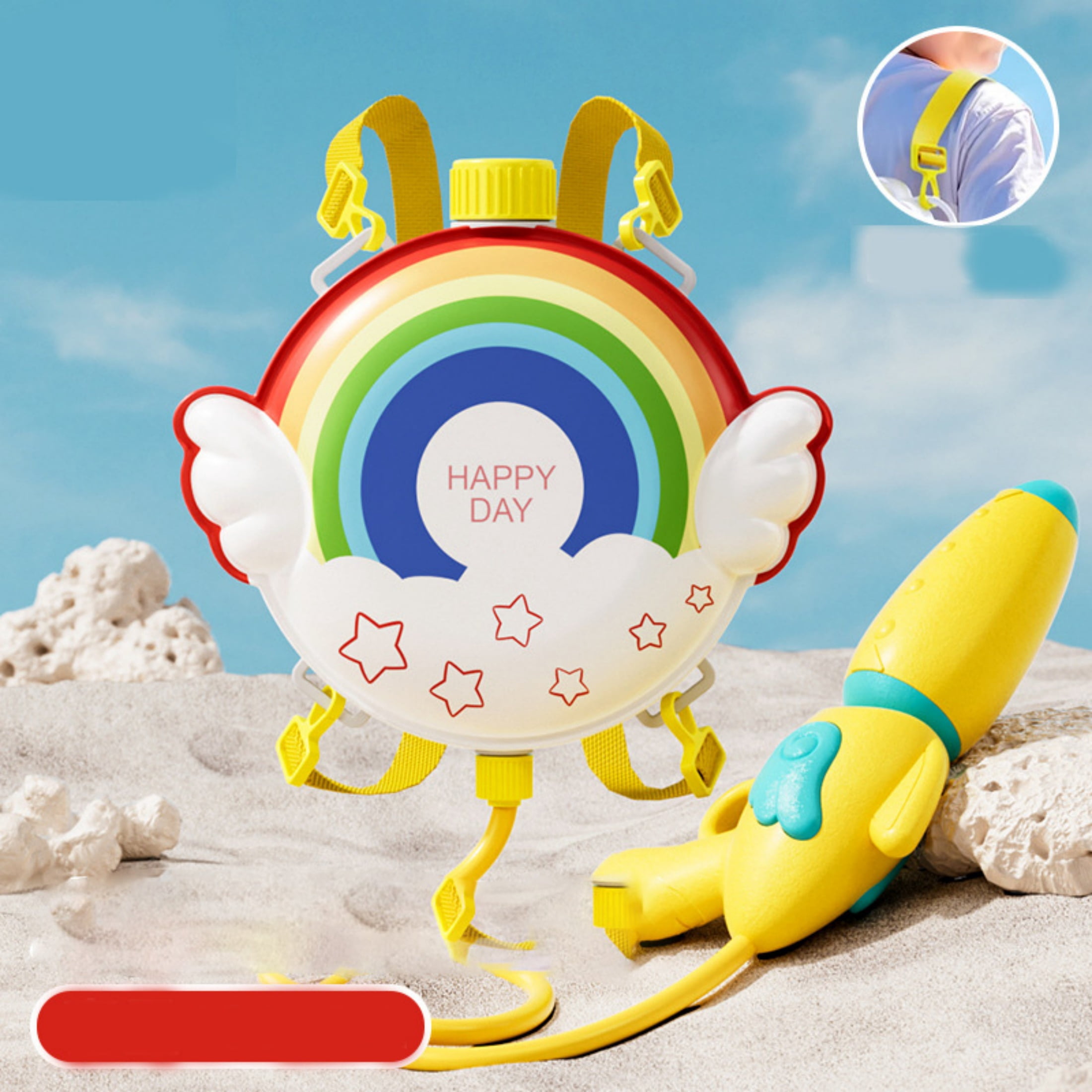 1.9L Backpack Water Sprayer, Pull-Pump Outdoor Water Cannon Toy with Adjustable Strap — Great for Summer Fun