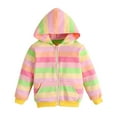 thumbnail image 1 of 1-9T Girls and Toddlers' Rainbow Zipper Hoodie Sweatshirt Jacket Top, 1 of 9