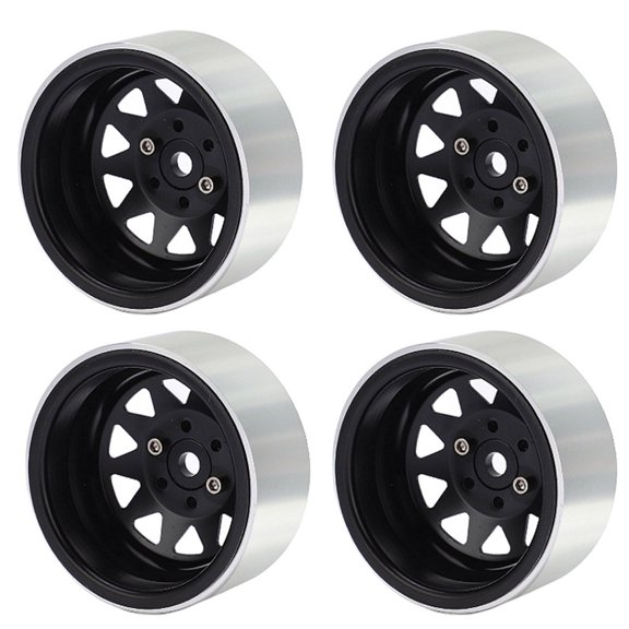1.9in 4pcs 5 Slots Remote Control Car Wheel Rims Metal Modified Part for Remote Car Climbing Truck Decorative Supplies
