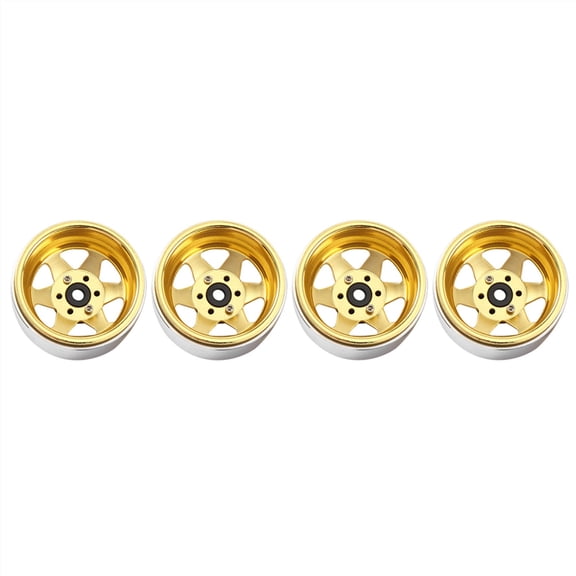 1.9in 4pcs Stamped Steel Remote Control Car Wheel Rims Metal Modified Part for Remote Car Climbing Truck Decorative