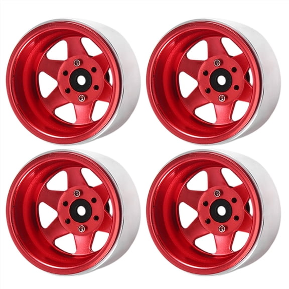 1.9in 4pcs Stamped Steel Remote Control Car Wheel Rims Metal Modified Part for Remote Car Climbing Truck Decorative