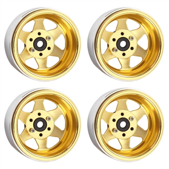 1.9in 4pcs Stamped Steel Remote Control Car Wheel Rims Metal Modified Part for Remote Car Climbing Truck Decorative