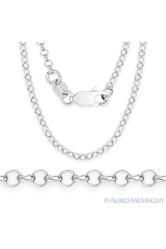 1.9mm Rolo Link Chain Necklace in .925 Sterling Silver