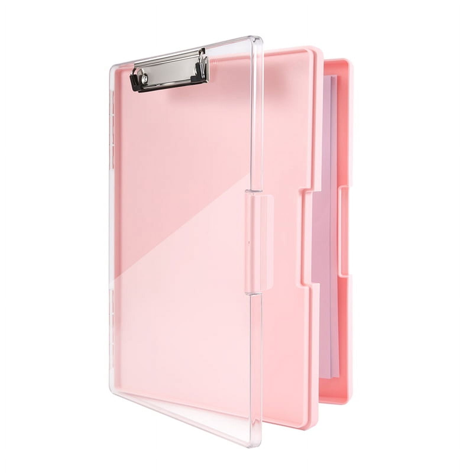 1 * A4 clipboard with storage space-Pink