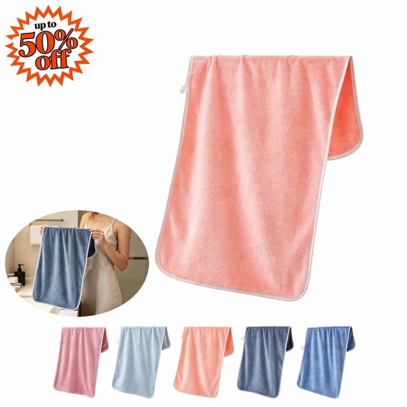 Under $1 Absorbent Microfiber Face Wash Cloth, Soft Non Shedding Quick Dry Hair Drying Hand Towel with Hanging Loop, 10x10 Inch Household Bathroom Towel, Available in Blue Light Blue Pink Purple Gray