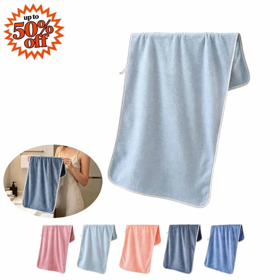 Under $1 Absorbent Microfiber Face Wash Cloth, Soft Non Shedding Quick Dry Hair Drying Hand Towel with Hanging Loop, 10x10 Inch Household Bathroom Towel, Available in Blue Light Blue Pink Purple Gray