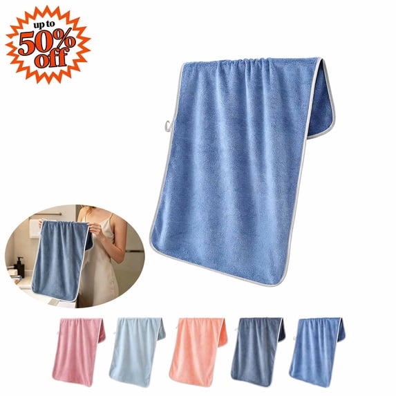 Under $1 Absorbent Microfiber Face Wash Cloth, Soft Non Shedding Quick Dry Hair Drying Hand Towel with Hanging Loop, 10x10 Inch Household Bathroom Towel, Available in Blue Light Blue Pink Purple Gray