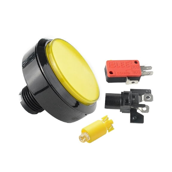 1*Accessories 60MM Round Push Buttons Illumilated 12V LED Light Built-in Microswitch Accessories Spare Part Accessories