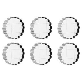 1" Acrylic Stamp Block, 6Pcs Clear Stamping Block with Grid Lines Decorative Mounting Blocks Round for Scrapbooking DIY Crafts Card Making