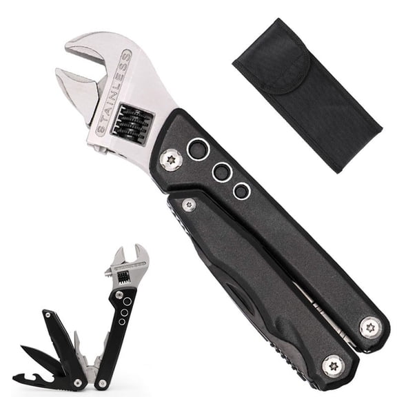 1 of Adjustable Ratchet Wrench Multitool, 11-IN-1 Foldable EDC Tool with Pliers, Knife, Saw and Screwdriver, Multi Tool for Camping, DIY, and Gifts for Him