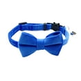 thumbnail image 1 of 1 * Adjustable Velvet Cat & Small Dog Collar with Suede Bow & Bell 18-3 Nice J9 K6L0, 1 of 8