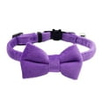 thumbnail image 1 of 1 * Adjustable Velvet Cat & Small Dog Collar with Suede Bow & Bell 18-3 Nice V7, 1 of 8