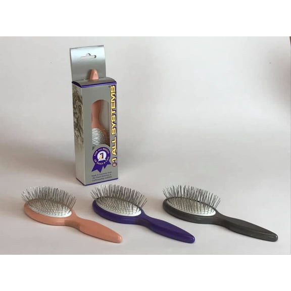 #1 All Systems Black Forest Pin Brush . 27mm Pins . Rich Stained Handle In Smokey Grey