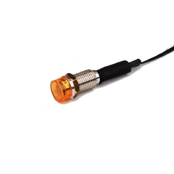 (1) Amber Mini LED Dash Light Indicator, Pilot Warning Lamp, 1/4" Mounting Hole
