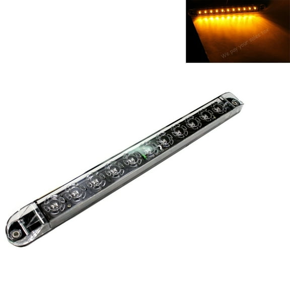 1 Amber Yellow 17" LED Light Bar Waterproof Turn Signal Clearance Truck Trailer EHD