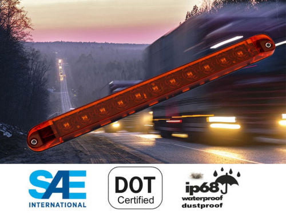 1 Amber Yellow 17" LED Light Bar Waterproof Turn Signal Clearance Truck Trailer EHD