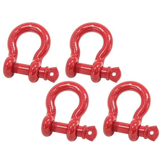 1" Anchor Shackle Forged Carbon Steel w/Alloy Screw Pin WLL 8.5 Tons (17,000 lbs) | Double Rust Protection Heavy Duty D Ring Shackle for Towing, Rigging & Vehicle Recovery (4 Pack)