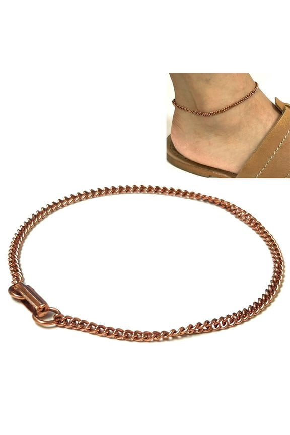 1 Anklet Chain Pure Copper Ankle Bracelet Dainty Link Arthritis Relief Jewelry