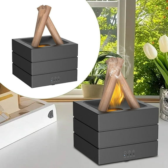 1 Aromatherapy Diffuser Bonfire Diffuser 280Ml 2 In 1 Flame Fire Purifier and Humidifier 7 Color Fireplace Aromatherapy Oil Diffuser for Bedroom Timer (2/5/6H) Auto of Type C