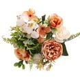thumbnail image 1 of Artificial Flowers - Household Imitation - Artificial Flowers Small Artificial Peony Silk Flowers Peonies Bouquet Faux Rose Flower Arrangement For Home Party Decoration - 1 Artificial Flower Bouquet, 1 of 7