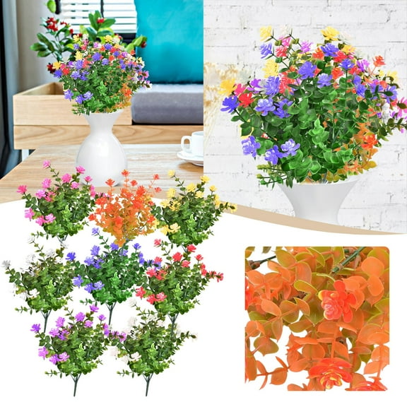 1 Artificial Flower Clearance! Nomeni Artificial Flowers Simulated Eucalyptus Flowers Blue Purple, Fake Flowers Promotion Sale! Blue