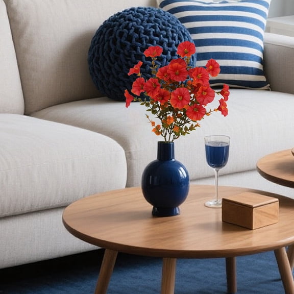 1 Artificial Flower Realistic Violet Morning Glory Artificial Flowers for Outdoor Garden Yard Landscaping Plants for Patio Porch Wedding Home D