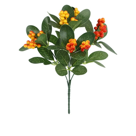 1* Artificial Fruit Bouquet - Artificial Blueberries Snow Berries Imitation Vases for Flowers Berry Stems Faux Berries Blueberry Silk Flowers