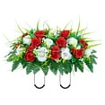 thumbnail image 1 of Artificial Flowers - Tombstone Things - Cemetery Flower Saddle Outdoor Decorations Non Colors Rose Combination Flower - 1 Artificial Funeral Flower Arrangement Tombstone Flower Arrangement, 1 of 9