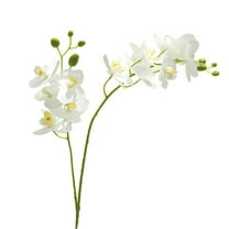 Under $1, Artificial Phalaenopsis Orchids, Whiteartificial Orchid Stems for Home Decor, Realistic 3 Flower Heads, 40Cm Height, No Maintenance Needed, Faux Orchid Flowers, by Elapind