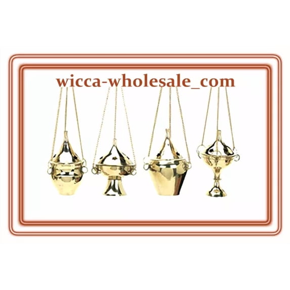 1 Assorted Hanging Brass Censer Incense Charcoal Cone Resin Burner And Free Ship