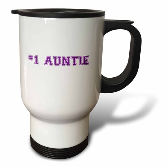 #1 Auntie - Number One Aunt - purple text - best honorary aunt - Family and Relatives gifts 14oz Stainless Steel Travel Mug tm-151591-1