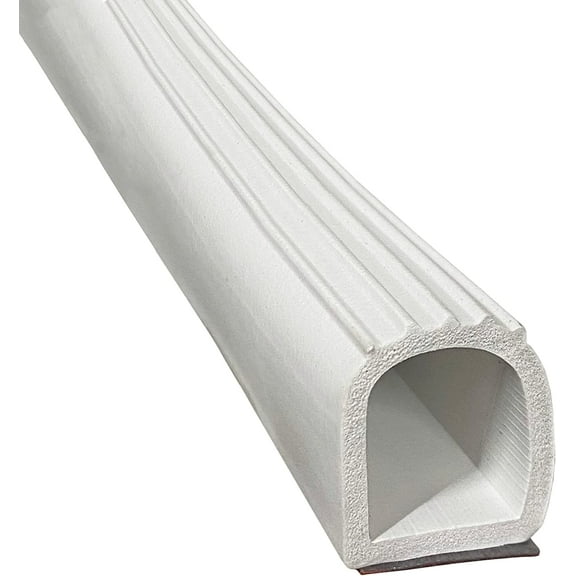 1" Auto RV Marine Trailer Self Adhesive Exterior RV Slide Out D Rubber Weather Seal (White, 10 Foot)