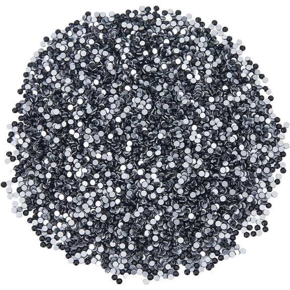 1 B0X 5760Pcs Glass Rhinestones Beads Diamond Art Replacement Gems Rhinestone Black Painting Flatback Faceted Half Round Sparkle Beads for Makeup Nails Clothing Shoes DIY Decorations Nail 1set